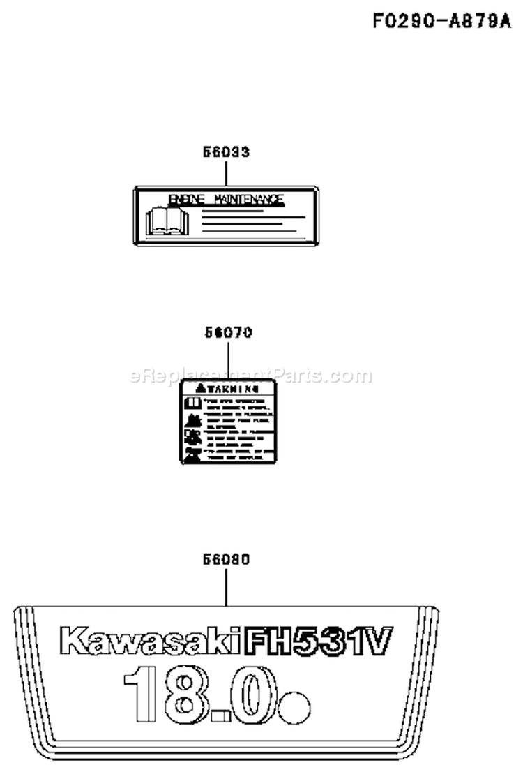 Page H Diagram and Parts List for FH531V-AS08  Kawasaki Engine