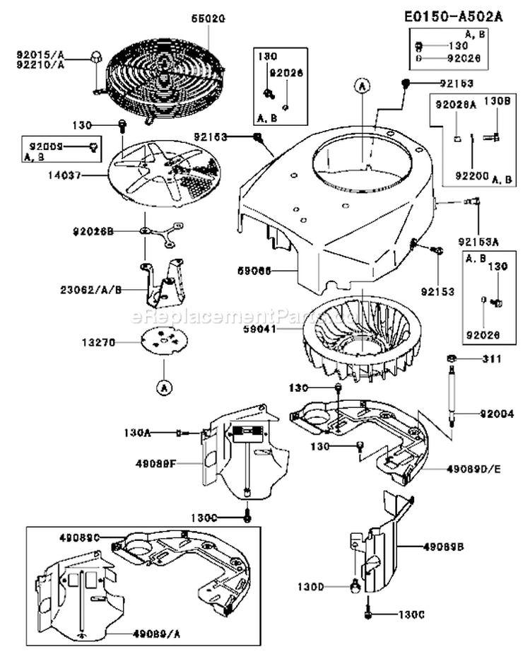 Page D Diagram and Parts List for FH531V-AS07  Kawasaki Engine
