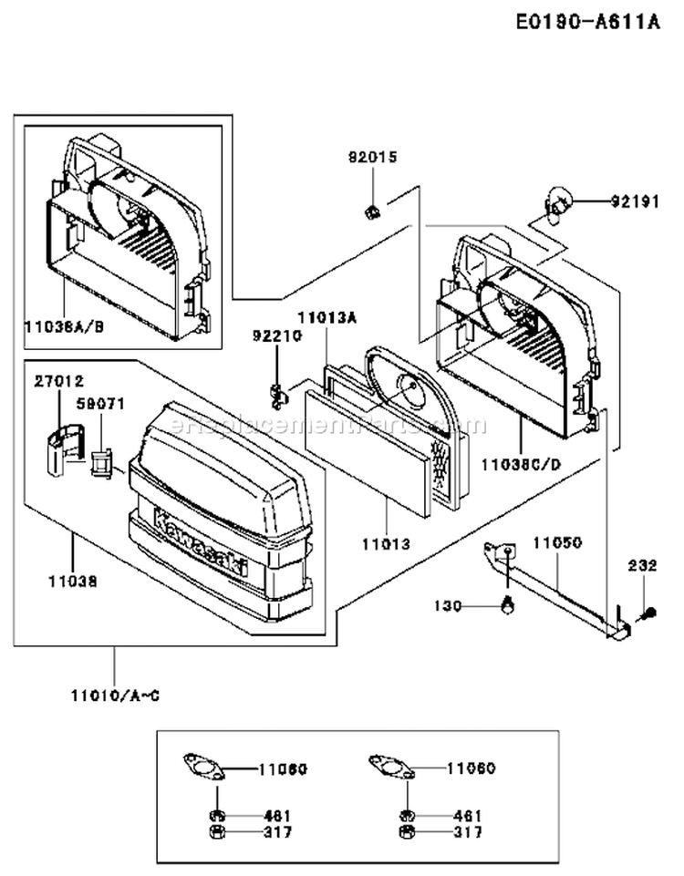 Page A Diagram and Parts List for FH531V-AS50  Kawasaki Engine