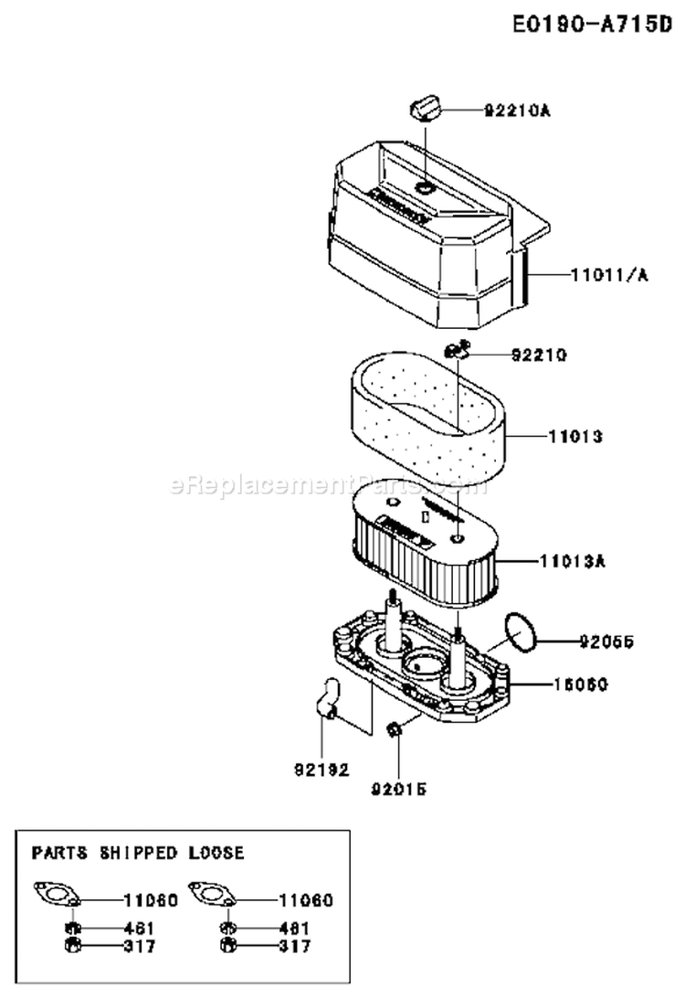 Page A Diagram and Parts List for FH541V AS36 Kawasaki Engine