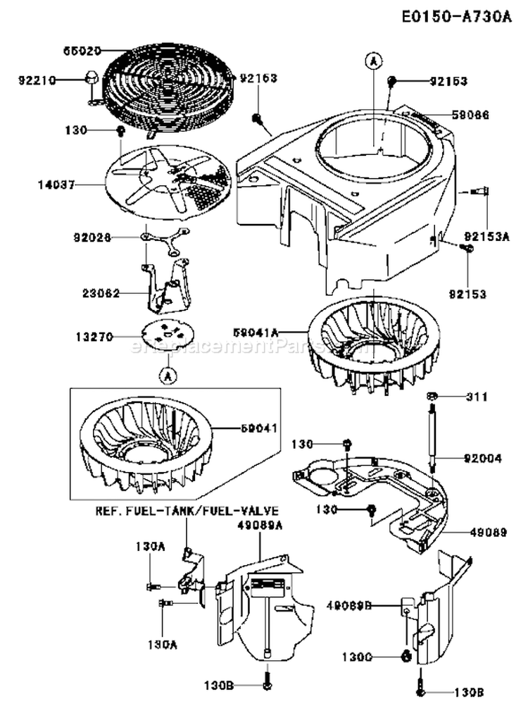 Page D Diagram and Parts List for FH541V AS39 Kawasaki Engine
