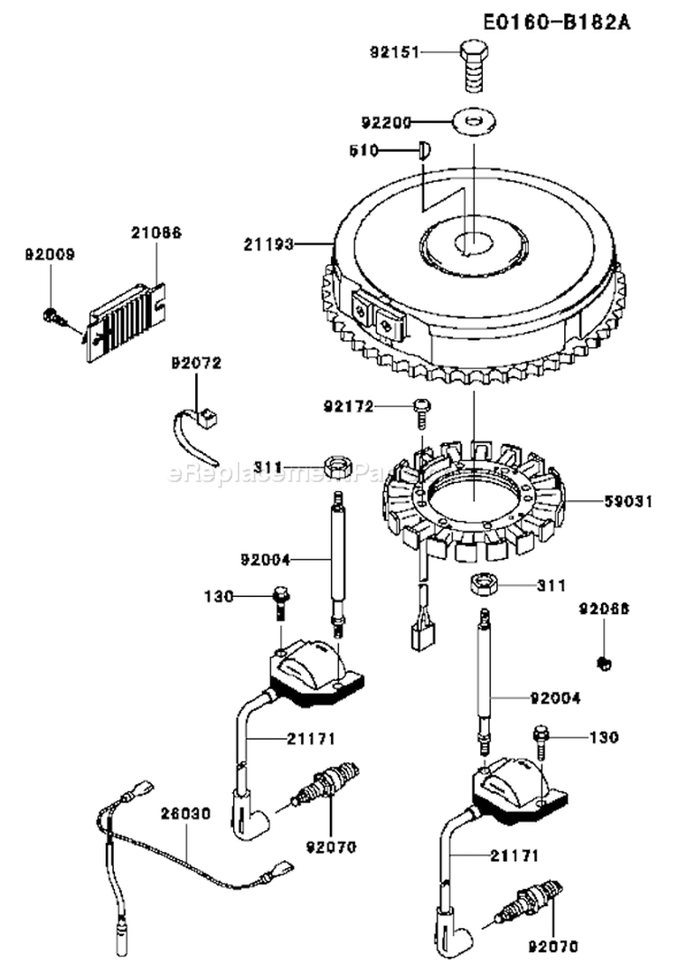 Page F Diagram and Parts List for FH541V AS42 Kawasaki Engine