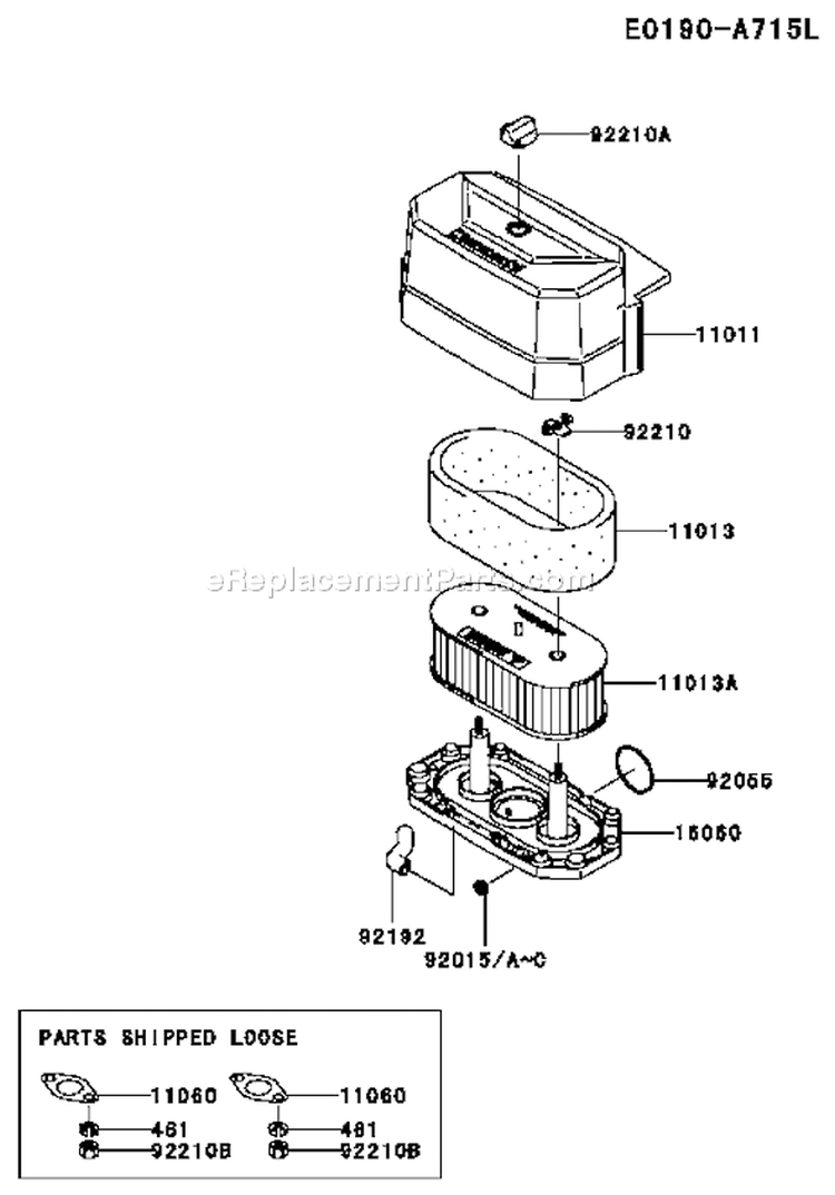 Page A Diagram and Parts List for FH541V AS43 Kawasaki Engine