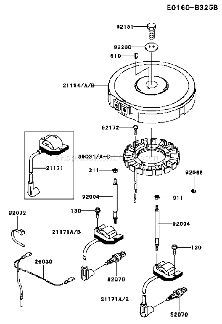 Page F Diagram and Parts List for FH541V AS43 Kawasaki Engine