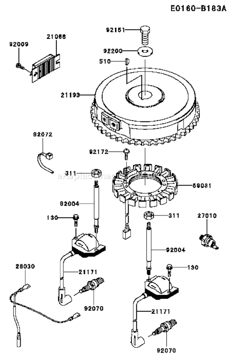 Page F Diagram and Parts List for FH541V AS45 Kawasaki Engine