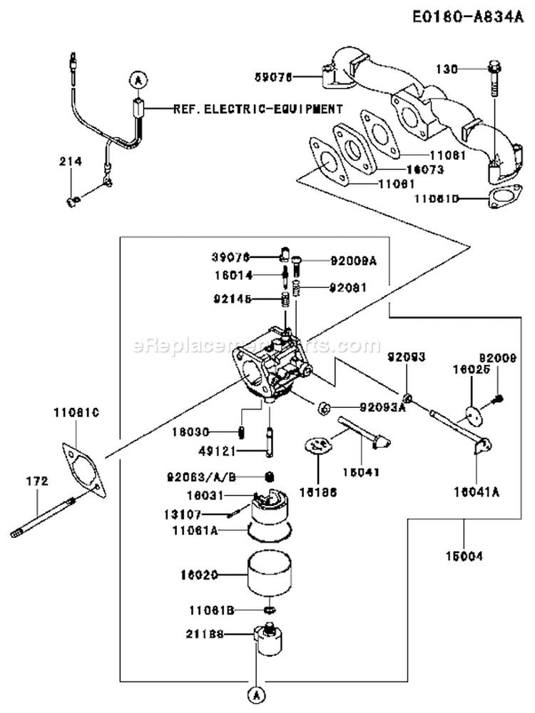 Page B Diagram and Parts List for FH541V AS48 Kawasaki Engine