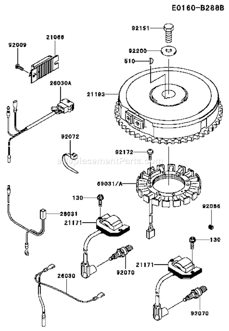 Page F Diagram and Parts List for FH541V AS53 Kawasaki Engine