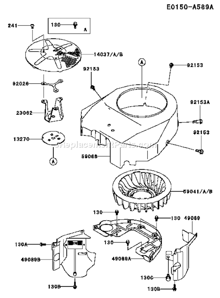 Page D Diagram and Parts List for FH541V-BS04  Kawasaki Engine