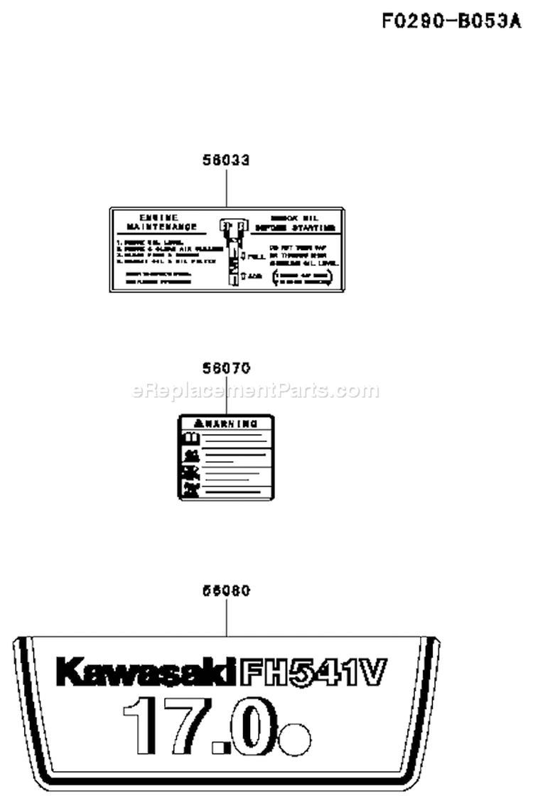 Page H Diagram and Parts List for FH541V-BS04  Kawasaki Engine