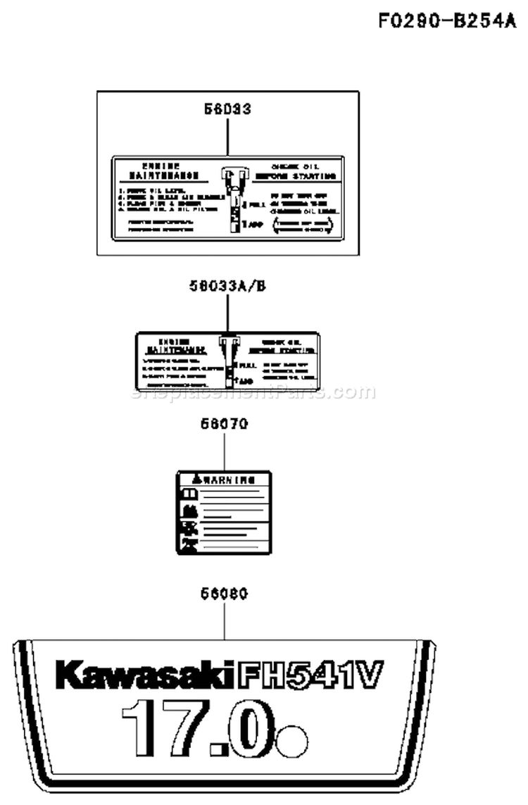 Page H Diagram and Parts List for FH541V-AS06  Kawasaki Engine