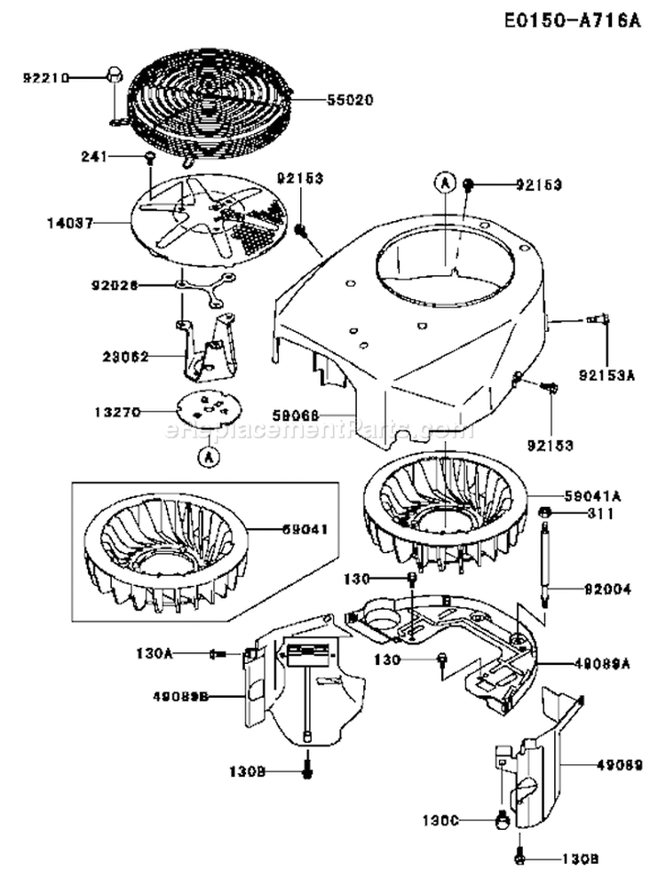 Page D Diagram and Parts List for FH541V-AS07  Kawasaki Engine