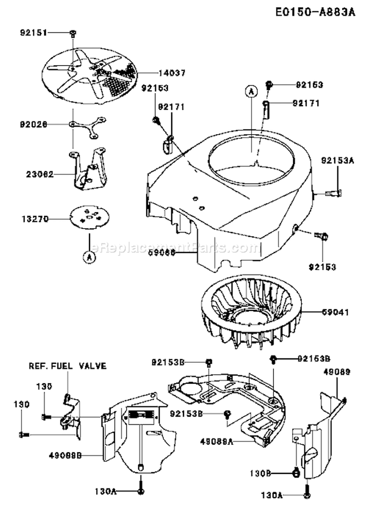 Page D Diagram and Parts List for FH541V-AS10  Kawasaki Engine