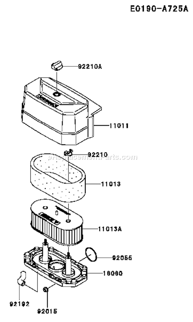 Page A Diagram and Parts List for FH541V-AS32  Kawasaki Engine