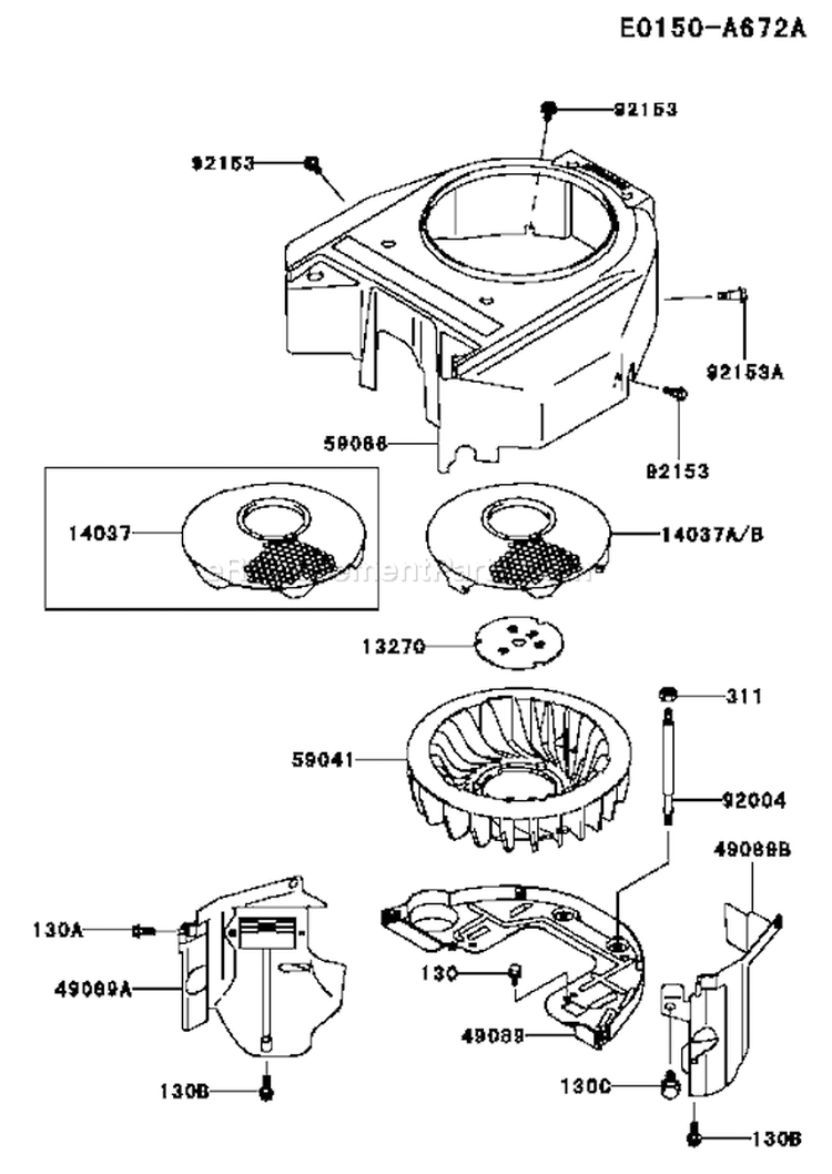 Page D Diagram and Parts List for FH541V AS33 Kawasaki Engine