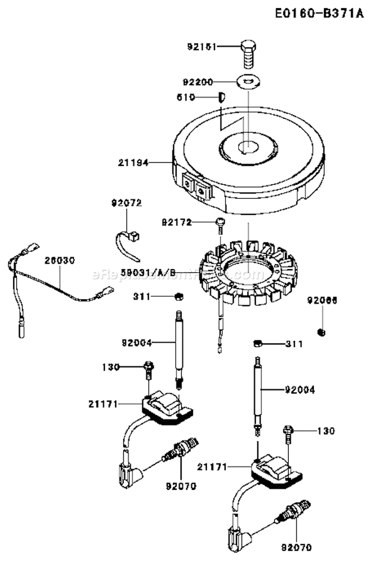 Page F Diagram and Parts List for FH541V AS46 Kawasaki Engine