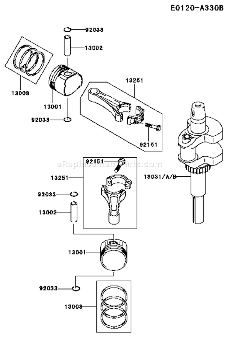 Page J Diagram and Parts List for FH541V CS44 Kawasaki Engine
