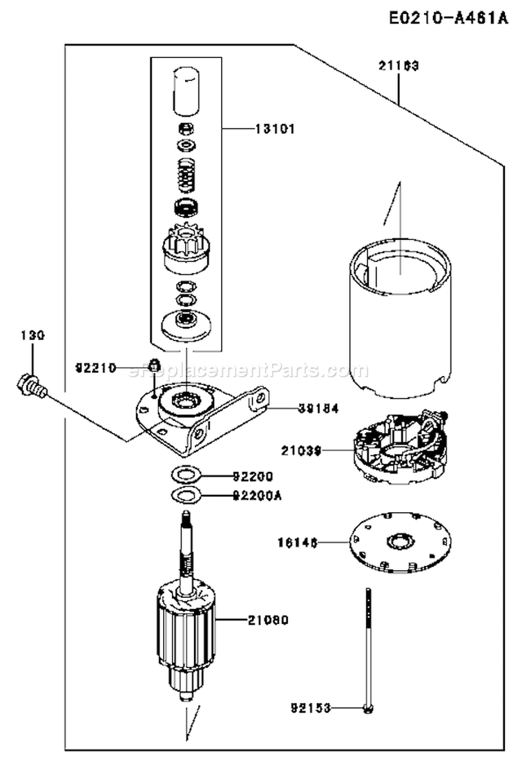 Page K Diagram and Parts List for FH541V CS44 Kawasaki Engine