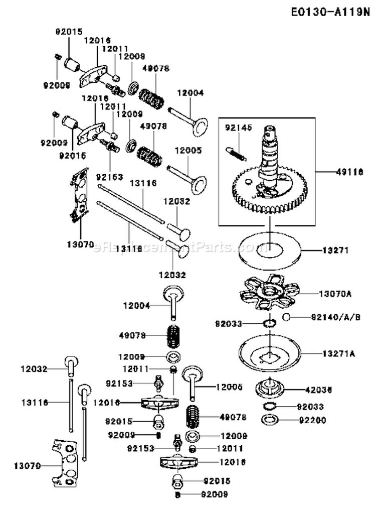 Page L Diagram and Parts List for FH541V CS44 Kawasaki Engine