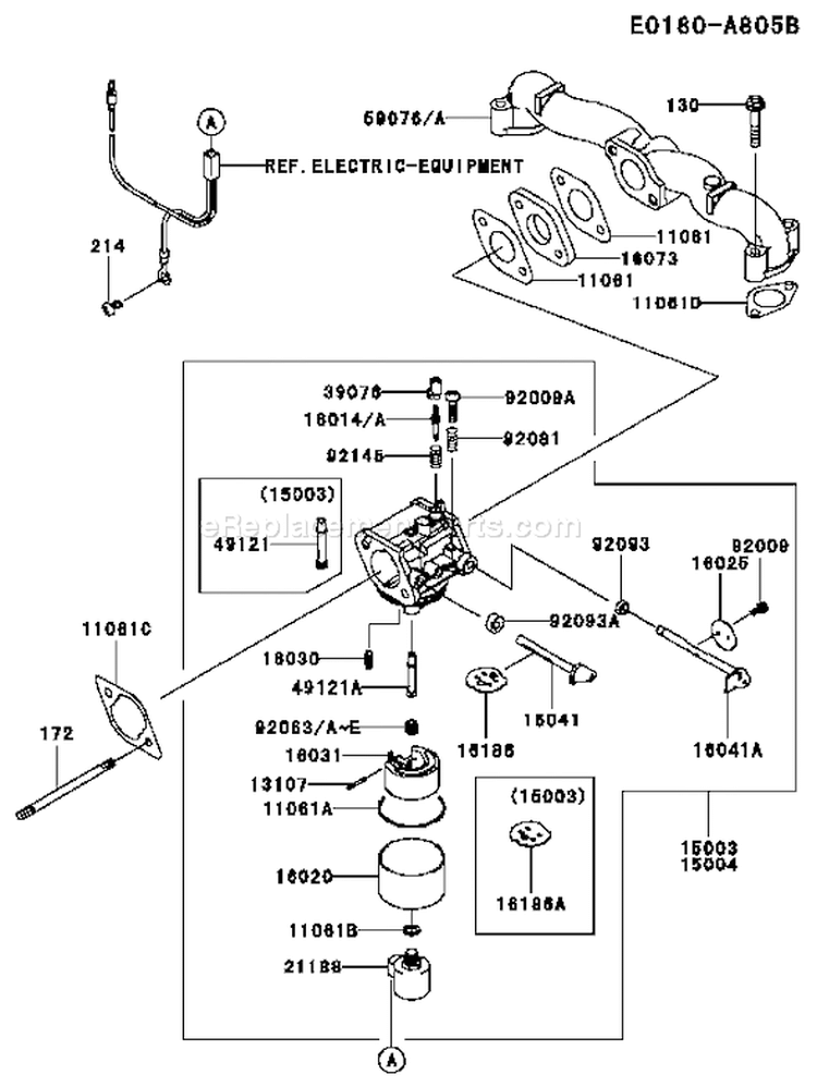 Page B Diagram and Parts List for FH541V CS44 Kawasaki Engine