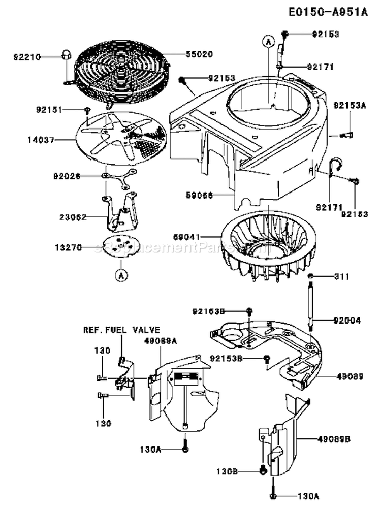 Page D Diagram and Parts List for FH541V CS44 Kawasaki Engine