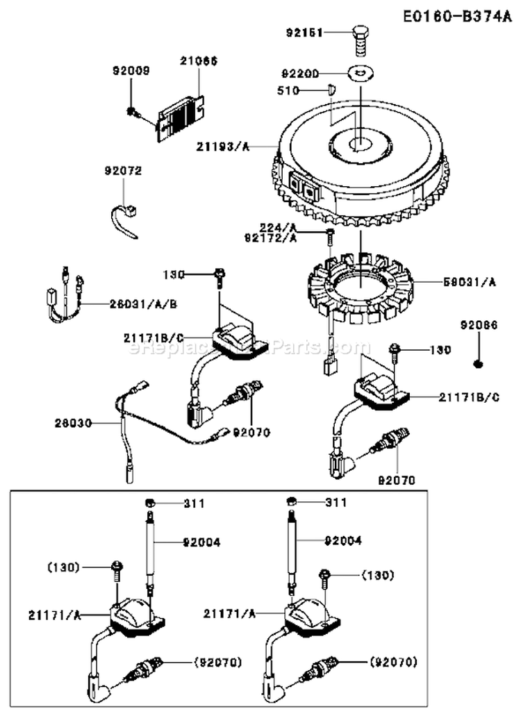 Page F Diagram and Parts List for FH541V AS50 Kawasaki Engine