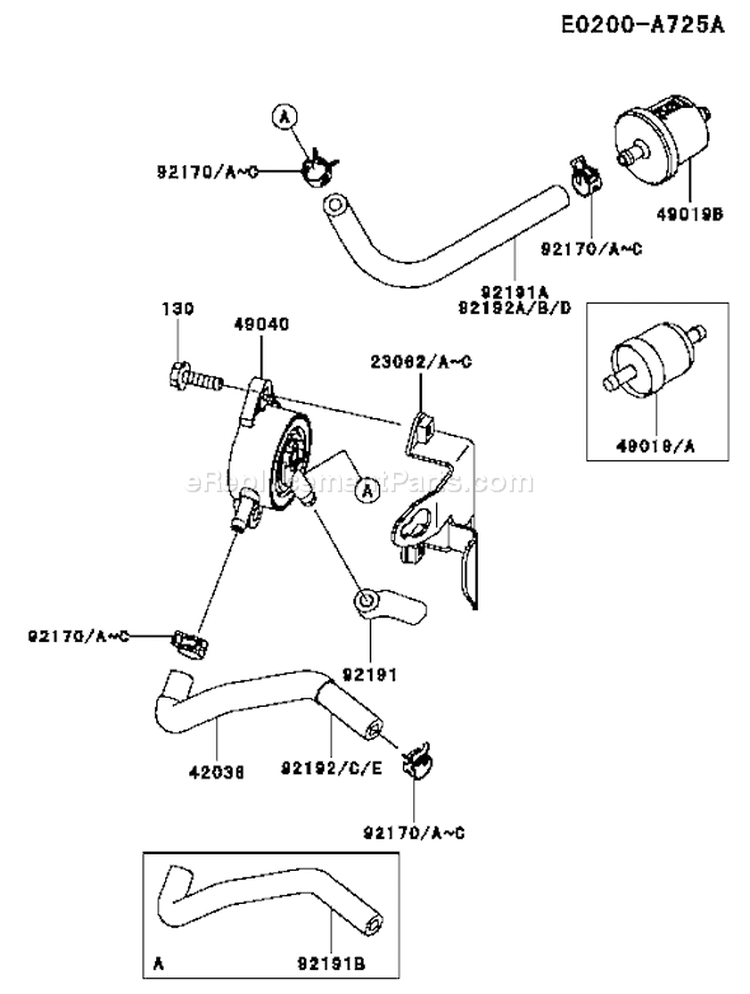 Page G Diagram and Parts List for FH541V AS50 Kawasaki Engine
