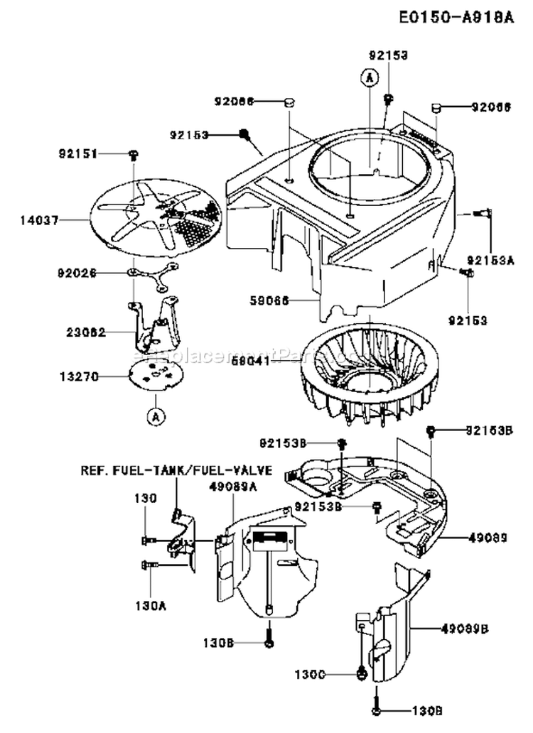 Page D Diagram and Parts List for FH541V BS52 Kawasaki Engine
