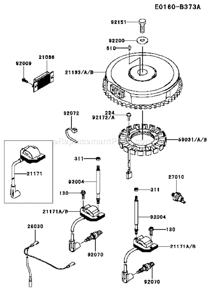 Page F Diagram and Parts List for FH541V-DS06  Kawasaki Engine