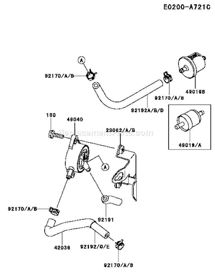 Page G Diagram and Parts List for FH541V-CS25  Kawasaki Engine