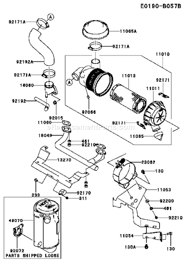 Page A Diagram and Parts List for FH541V DS37 Kawasaki Engine
