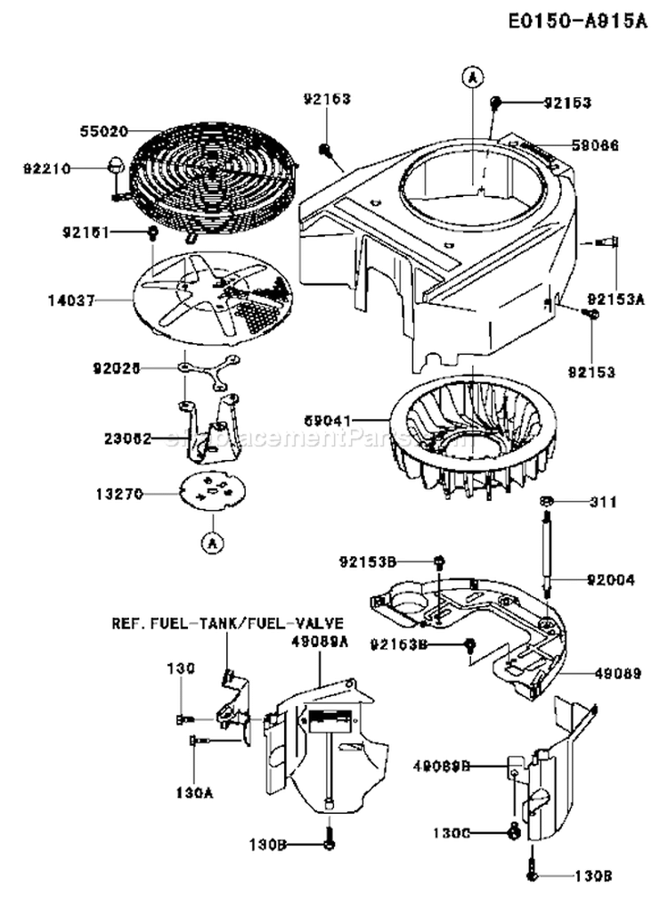 Page D Diagram and Parts List for FH541V DS37 Kawasaki Engine