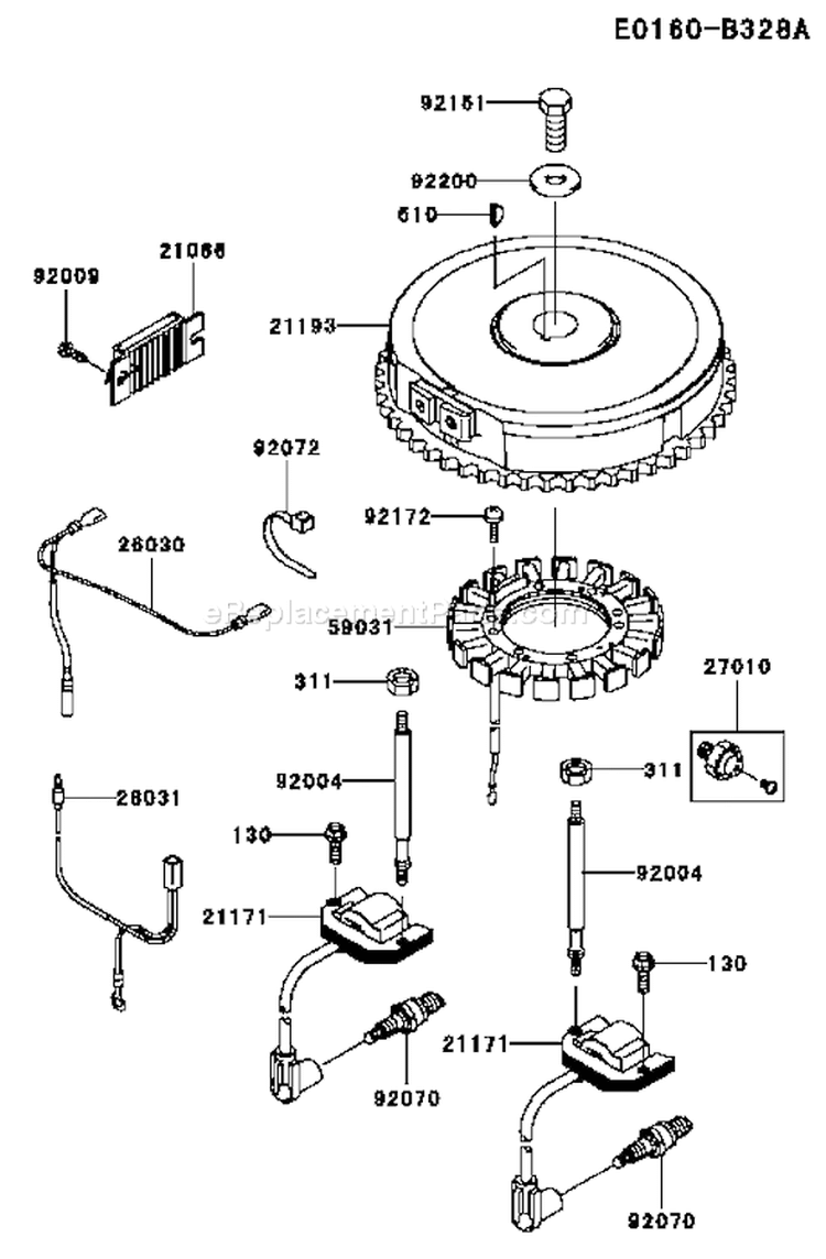 Page F Diagram and Parts List for FH541V DS37 Kawasaki Engine