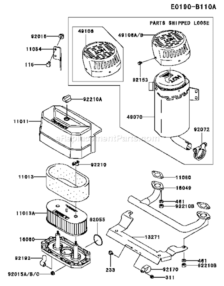 Page A Diagram and Parts List for FH541V DS38 Kawasaki Engine