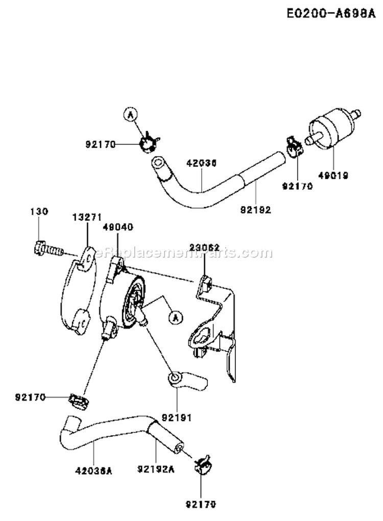 Page G Diagram and Parts List for FH541V DS38 Kawasaki Engine