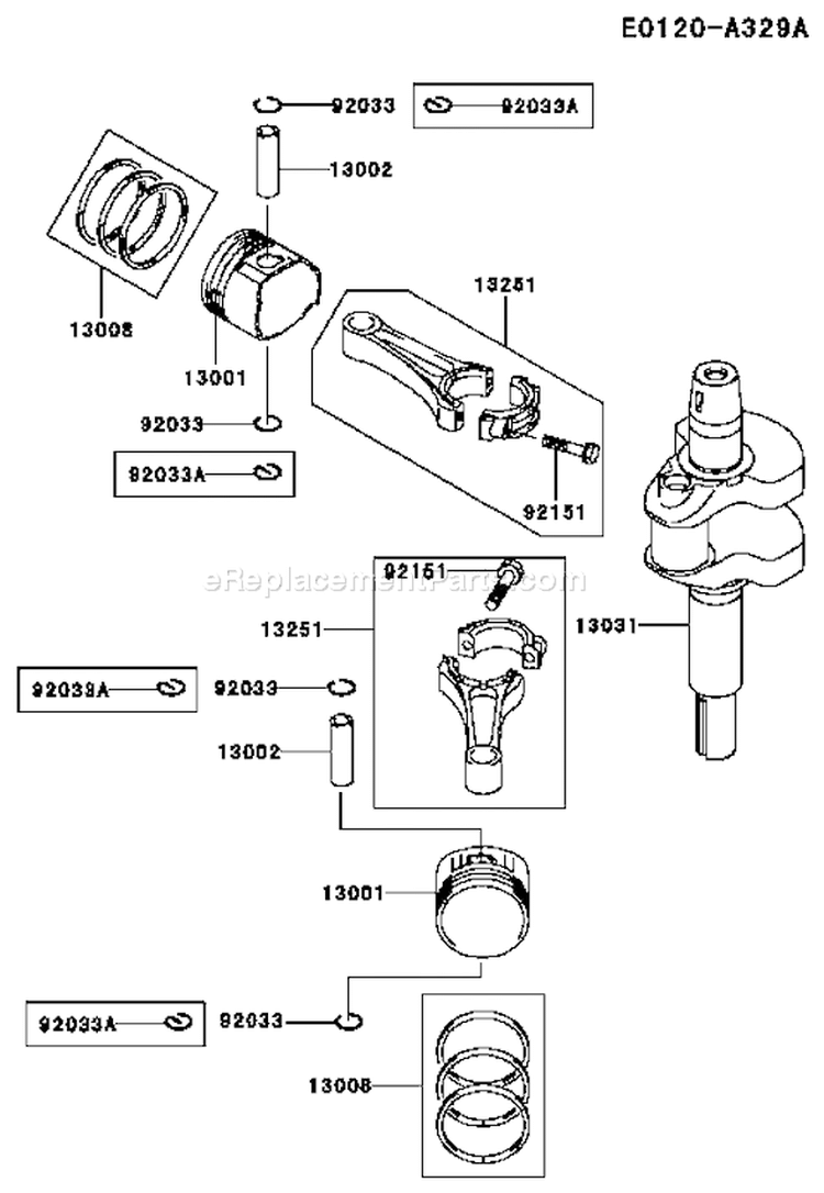 Page J Diagram and Parts List for FH541V-ES04  Kawasaki Engine
