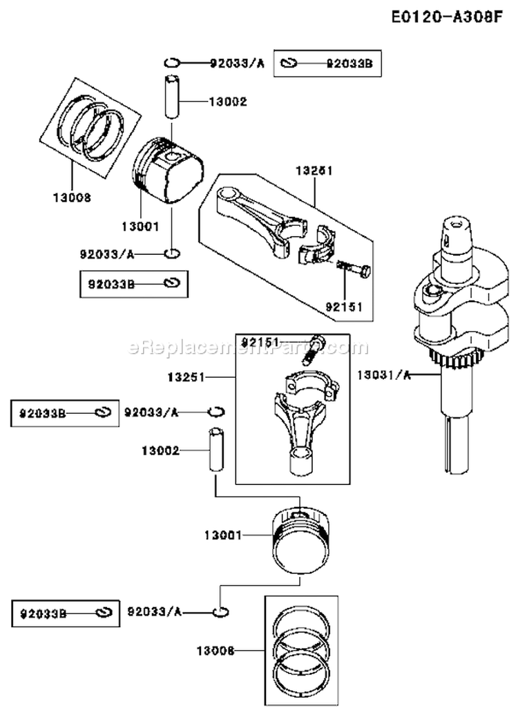 Page J Diagram and Parts List for FH541V-DS29  Kawasaki Engine