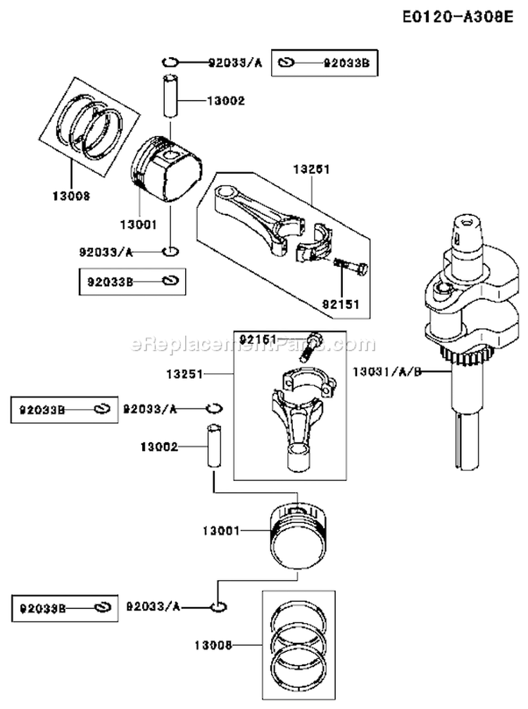 Page J Diagram and Parts List for FH541V-DS05  Kawasaki Engine