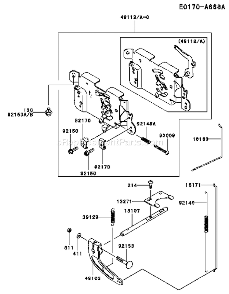 Page C Diagram and Parts List for FH541V-DS23  Kawasaki Engine