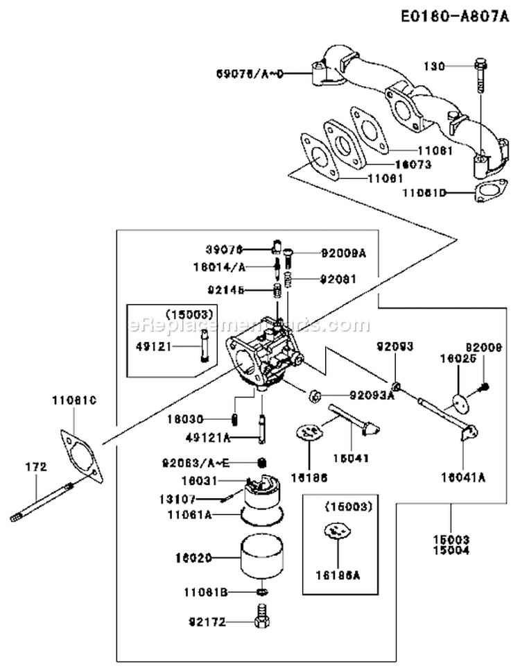 Page B Diagram and Parts List for FH541V-CS32  Kawasaki Engine