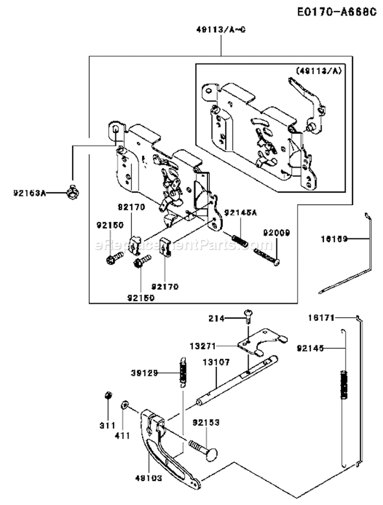 Page C Diagram and Parts List for FH541V-FS30  Kawasaki Engine