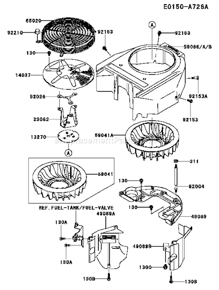 Page D Diagram and Parts List for FH580V AS35 Kawasaki Engine