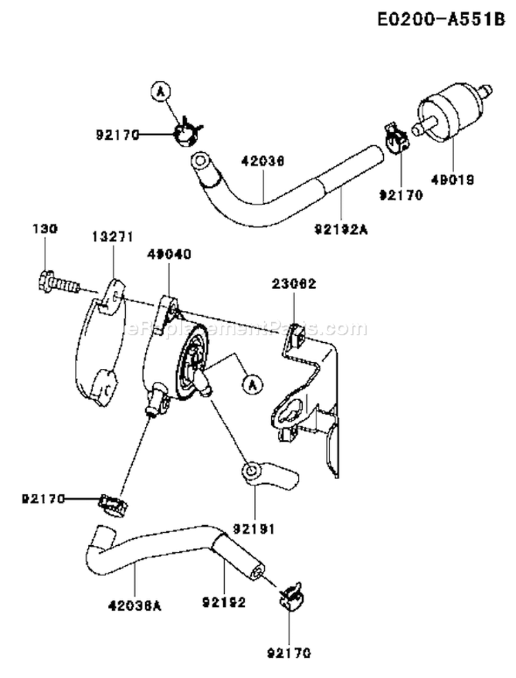 Page G Diagram and Parts List for FH541V AS42 Kawasaki Engine