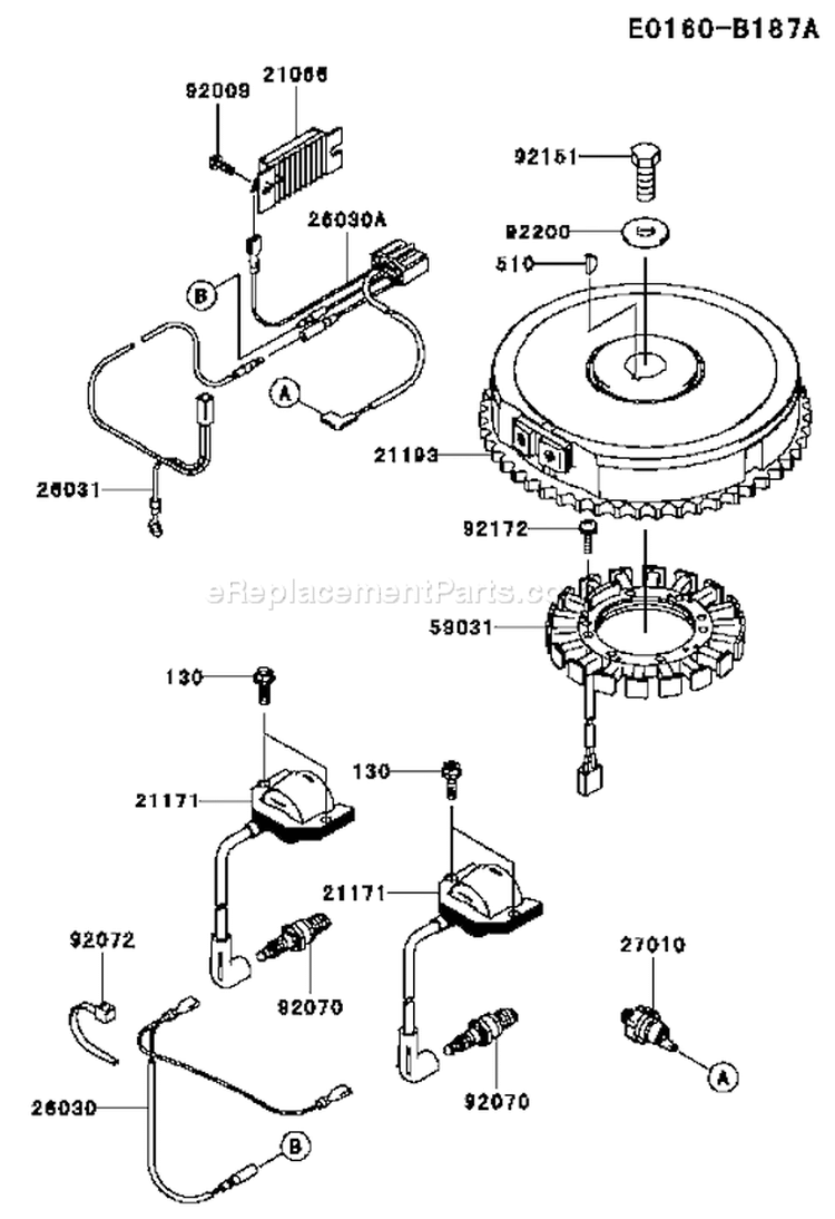 Page F Diagram and Parts List for FH580V AS51 Kawasaki Engine