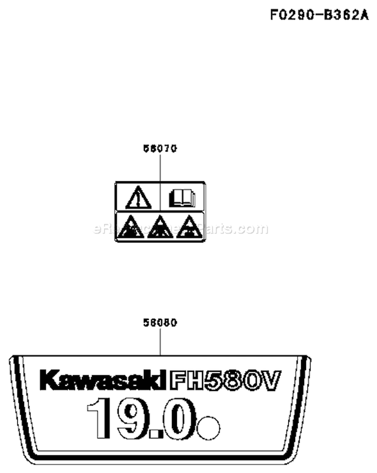 Page H Diagram and Parts List for FH580V AS51 Kawasaki Engine