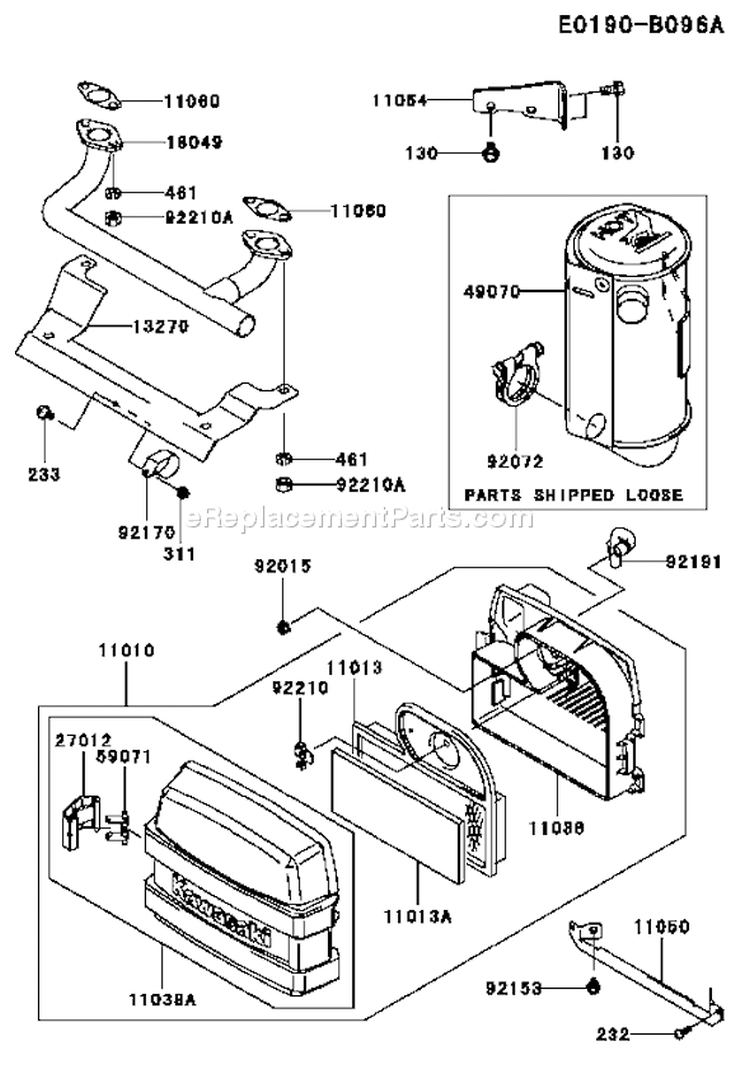 Page A Diagram and Parts List for FH580V AS60 Kawasaki Engine