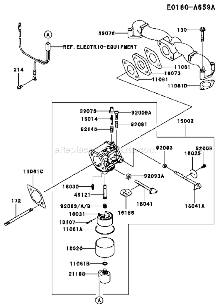 Page B Diagram and Parts List for FH580V BS11 Kawasaki Engine