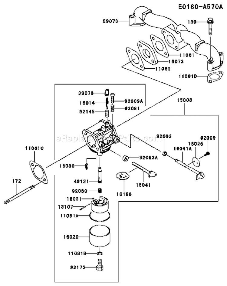 Page B Diagram and Parts List for FH580V BS27 Kawasaki Engine