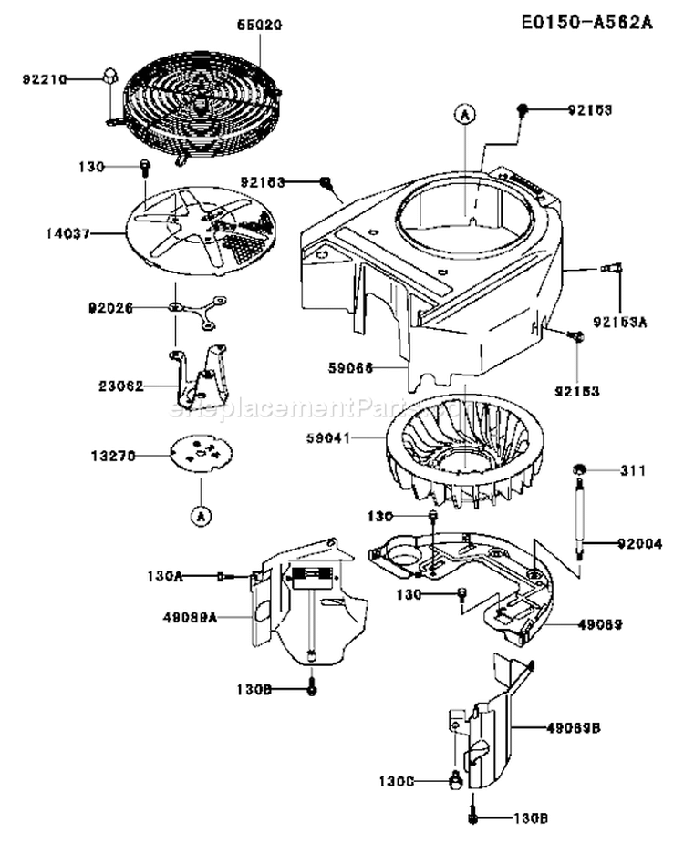 Page D Diagram and Parts List for FH541V-BS28  Kawasaki Engine