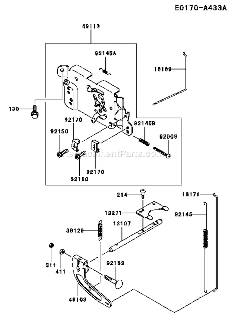 Page C Diagram and Parts List for FH580V BS33 Kawasaki Engine
