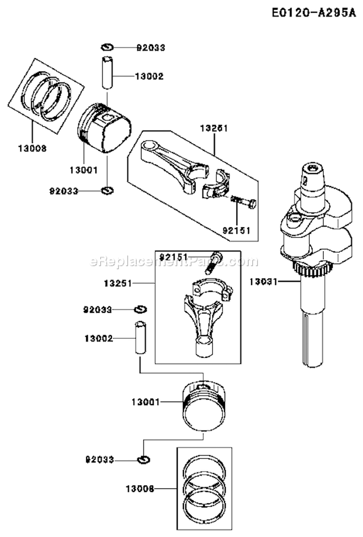 Page J Diagram and Parts List for FH580V AS35 Kawasaki Engine